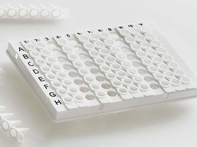 4titude 96 Well Semi-Skirted PCR Plate for Removable 8 Well Tube Strips, Roche Style