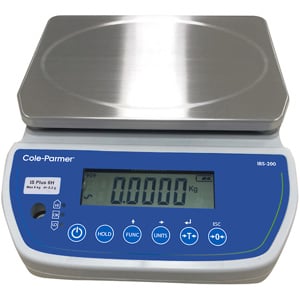 Cole-Parmer IBS-200-15H Hi-Resolution Compact Industrial Bench Scale, 15kg x 0.5g, Universal Power
