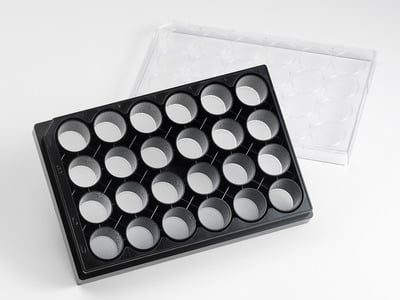 Corning® Elplasia® 24-well Black/Clear Round Bottom Ultra-Low Attachment, Microcavity Plate, with Lid