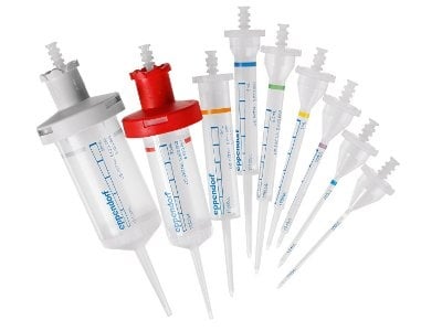 Combitips® advanced, Biopur®, 10 mL, orange, colorless tips, 100 pcs., individually blister-wrapped