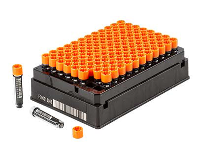 FluidX 0.8ml Tri-coded Tube, 96-format, External Thread