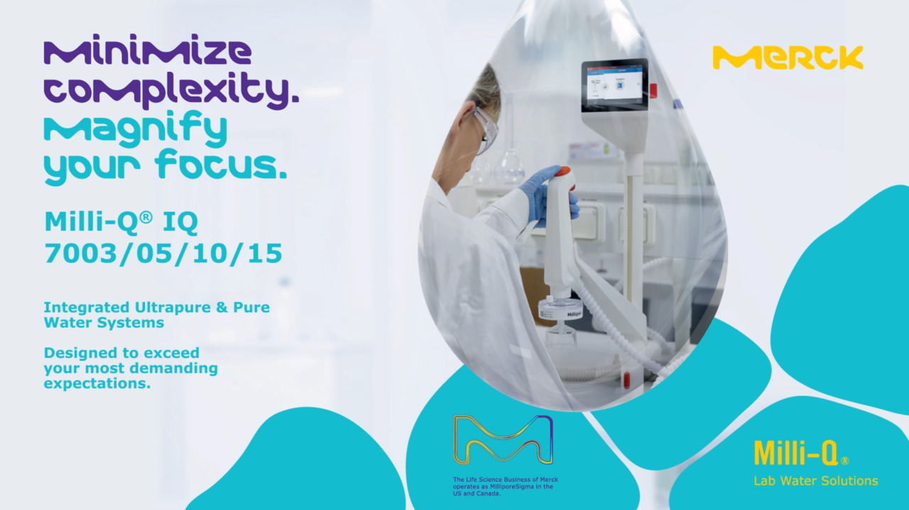 Milli-Q® IQ 7003/05/10/15 Series Ultrapure and Pure Lab Water Purification Systems