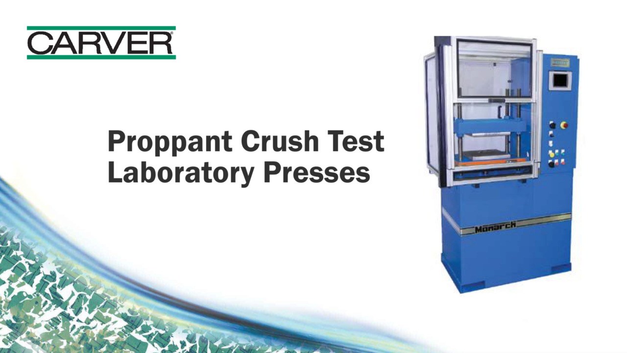 Proppant Crush Test Laboratory Presses